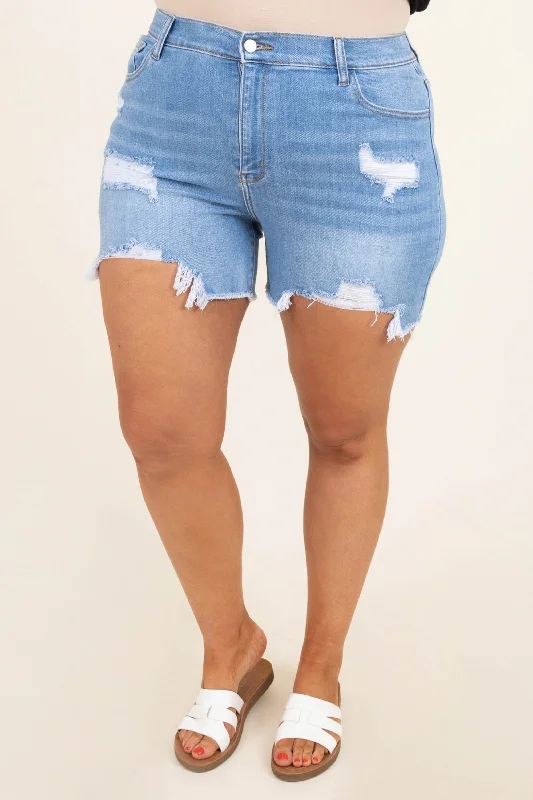 Uncover unique pieces for your perfect wardrobe   Making It Now Shorts, Light Wash