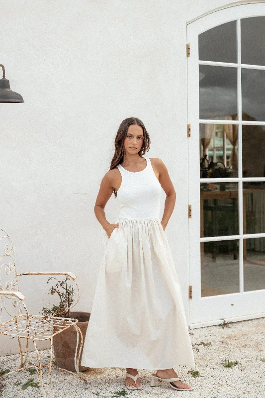 Step up your style with trendy women’s clothing   Franki Midi Dress - White Cream