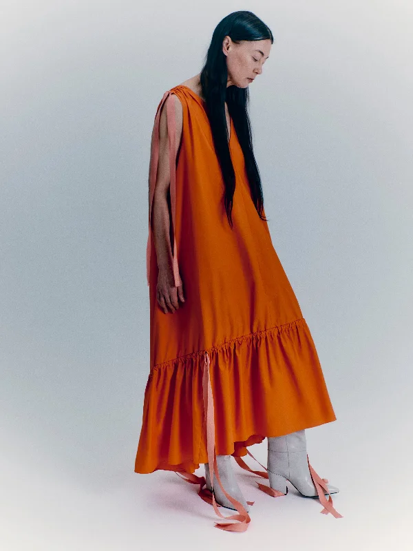 Affordable fashion that looks high-end   Roksanda Cotton V Neck Dress | Orange