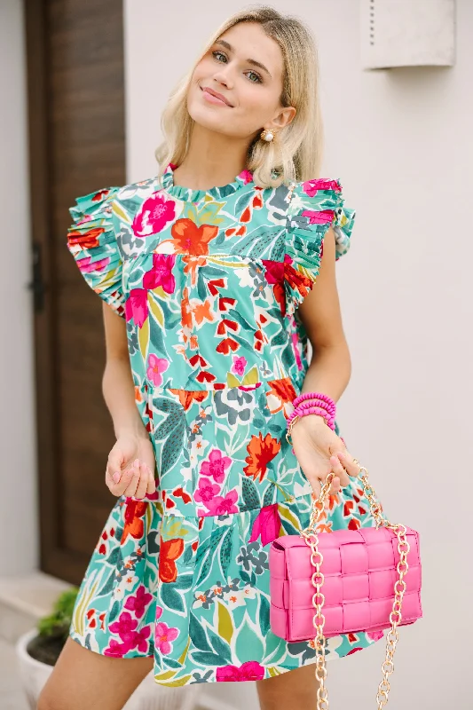 Bold, confident, and stylish women’s clothing   Make My Day Green Floral Babydoll Dress