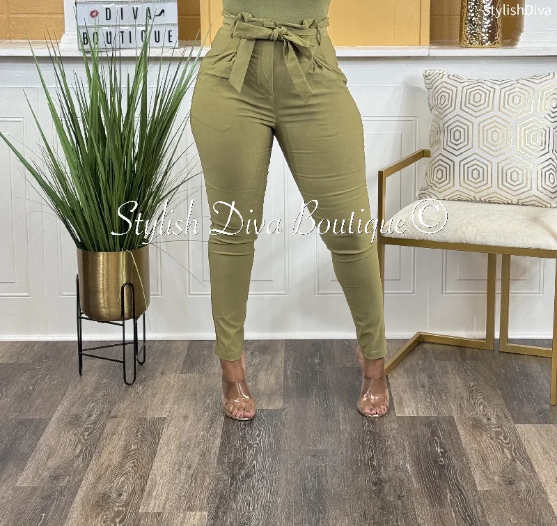 Luxe Diva Pants (Moss Green)