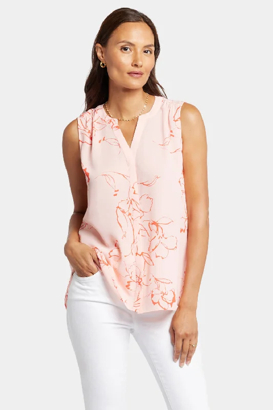 Sleeveless Pintuck Blouse - Gianna Garden