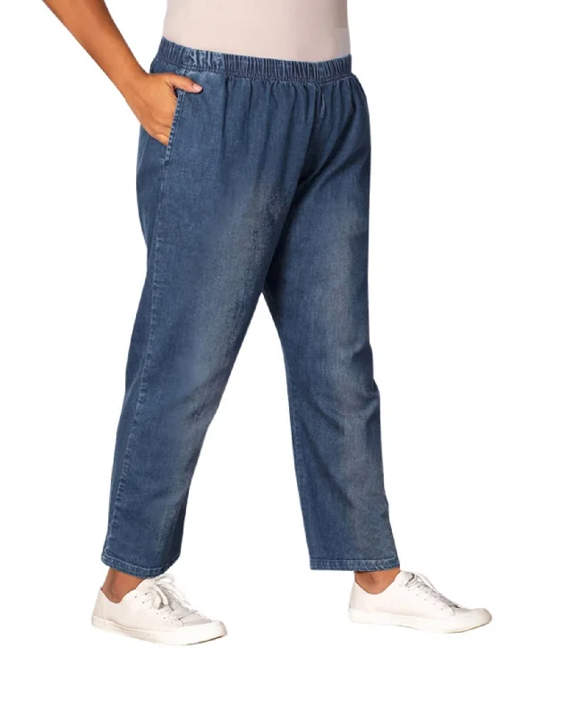 Stylish women’s clothing designed for comfort   Plus Size Relaxed Leg Premium Denim Jeans In Medium Wash Denim