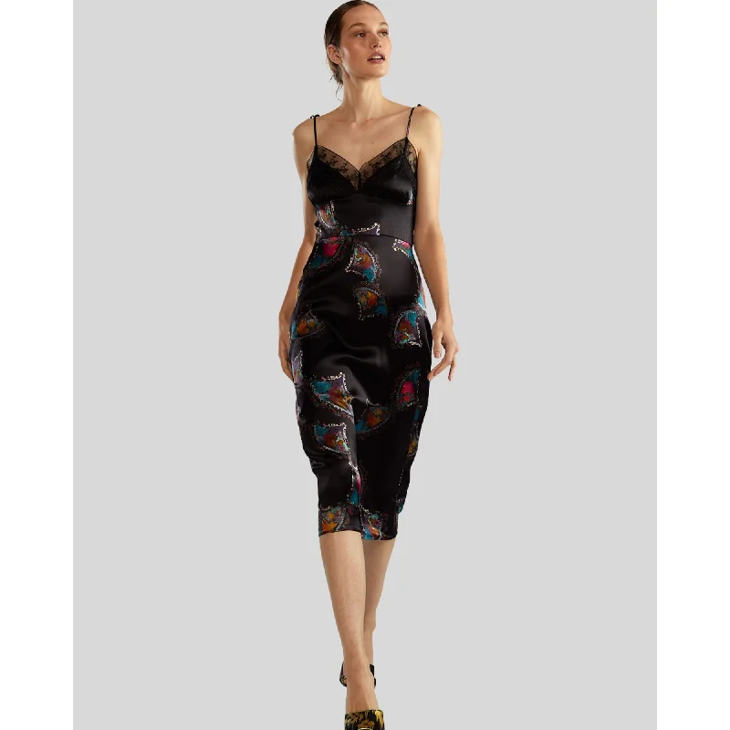 Create a timeless wardrobe with fashionable pieces   SILK LACE SLIP DRESS