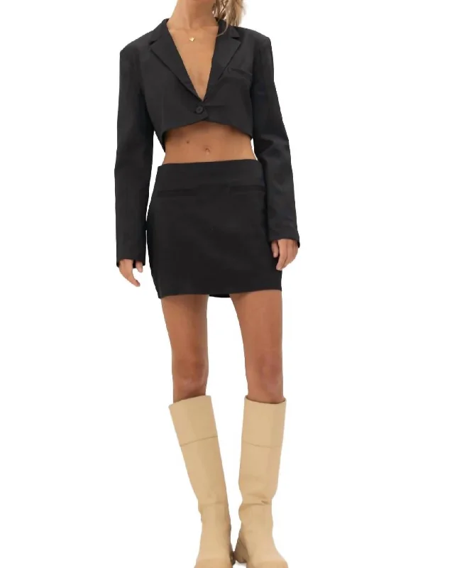 Elevate your look with premium women’s wear   It's Just Business Cropped Blazer In Black