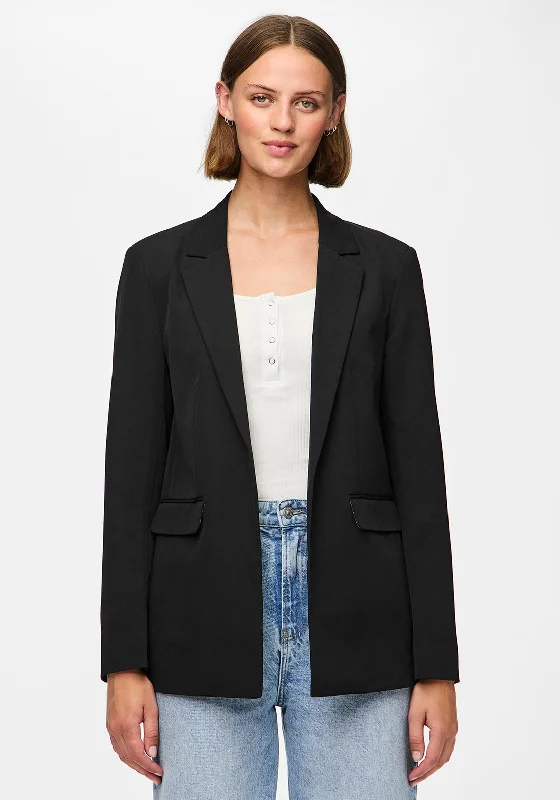 Discover the latest trends in women’s fashion   Pieces Bozzy Leopard Lined Blazer, Black