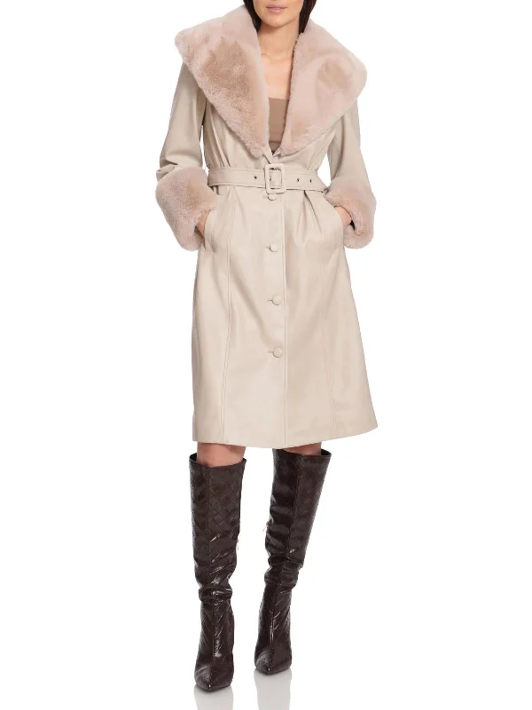 Clothing that’s as bold as you are   Womens Faux Leather Midi Long Coat