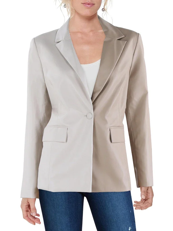 Stylish and comfortable outfits for women   Womens Faux Leather Suit Separate One-Button Blazer
