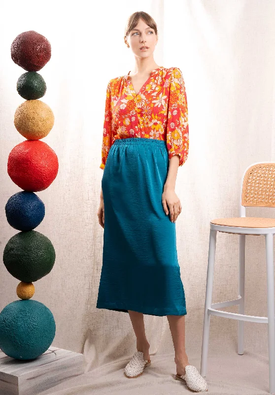 Everyday essentials for a stylish wardrobe   Skirt J94161 Bleu-Canard