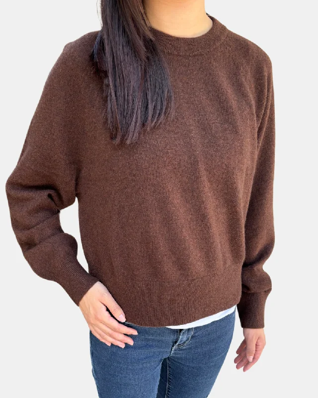 Bold and beautiful clothing for every woman   CASHMERE SWEATSHIRT IN ESPRESSO