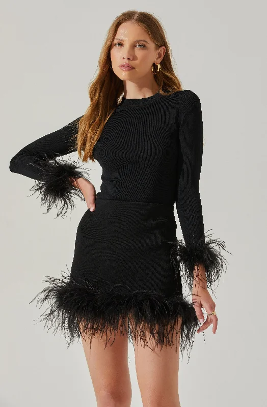 Modern fashion pieces designed for all women   Keily Feather Trim Sweater