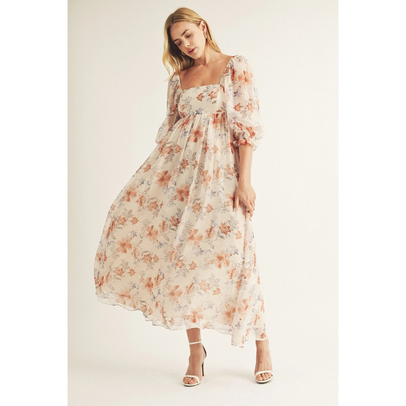 Stylish and comfortable outfits for women   Floral Maxi Baby Doll Dress