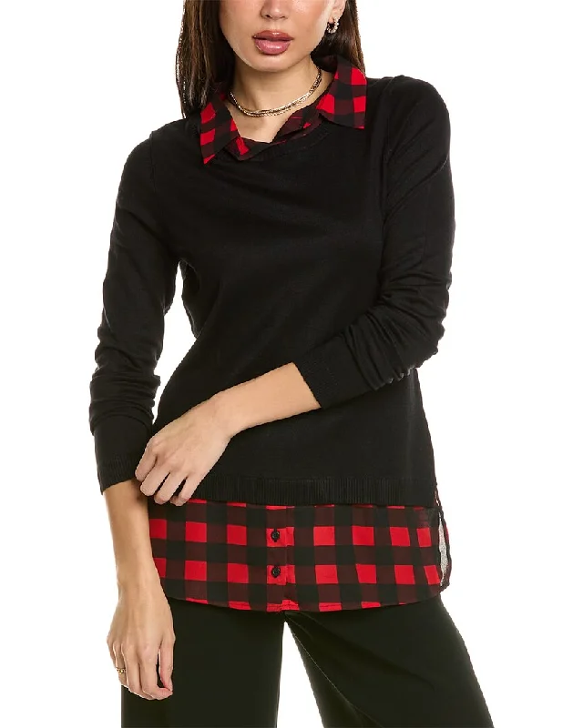 Get noticed with eye-catching women’s fashion   Adrianna Papell Two-Fer Sweater