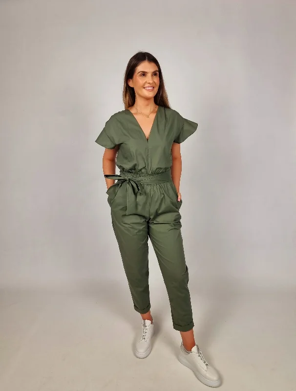 Discover the latest trends in women’s fashion   Access Green Jumpsuit With Ruffles